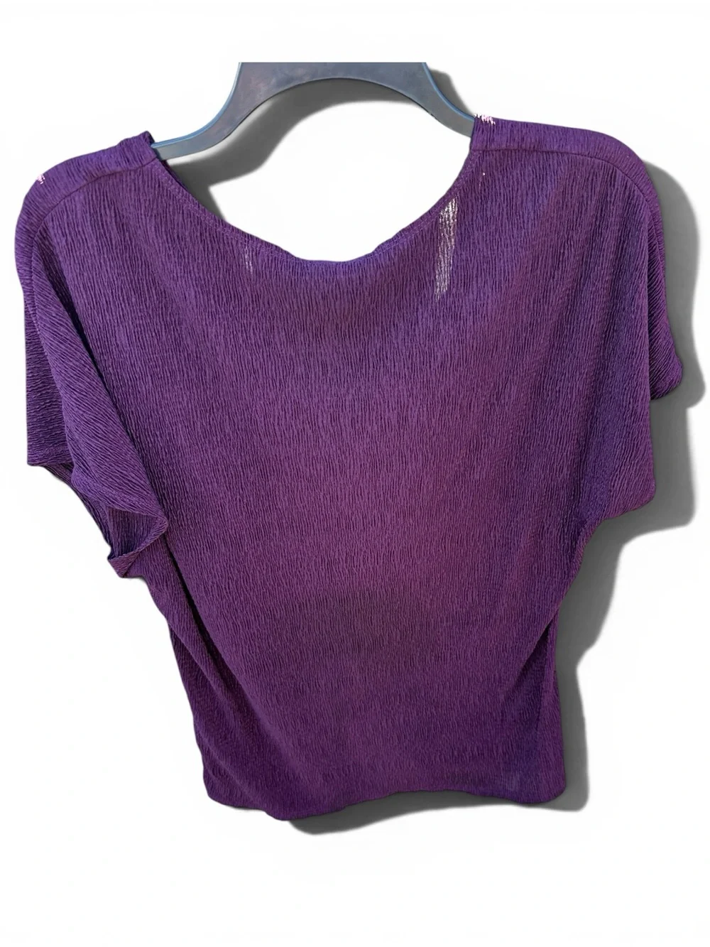 PerSeption Concept Deep Purple‎ Knot-Front V-Neck Blouse